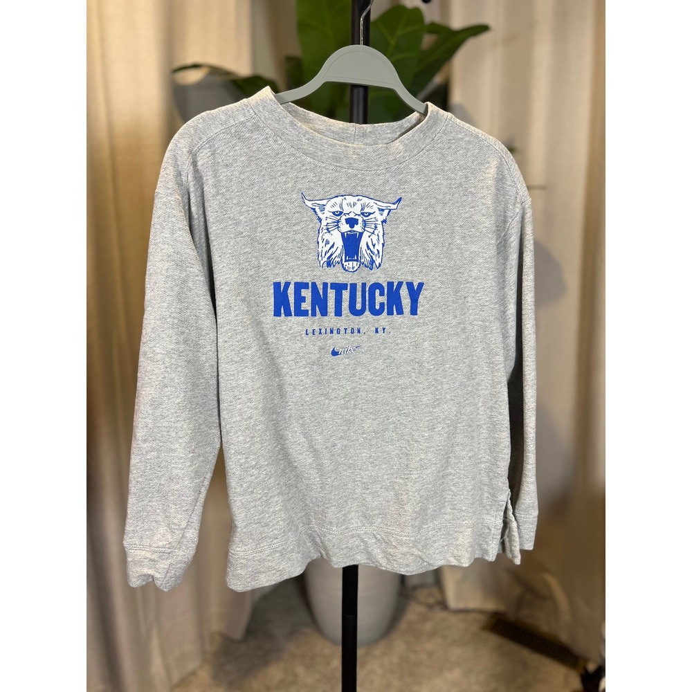 Nike Kentucky Wildcats Lexington KY Sweatshirt Gray Blue Mascot Women Medium